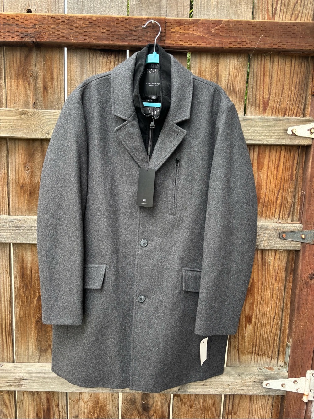 Marc New York Charcoal Gray Wool Pea Coat